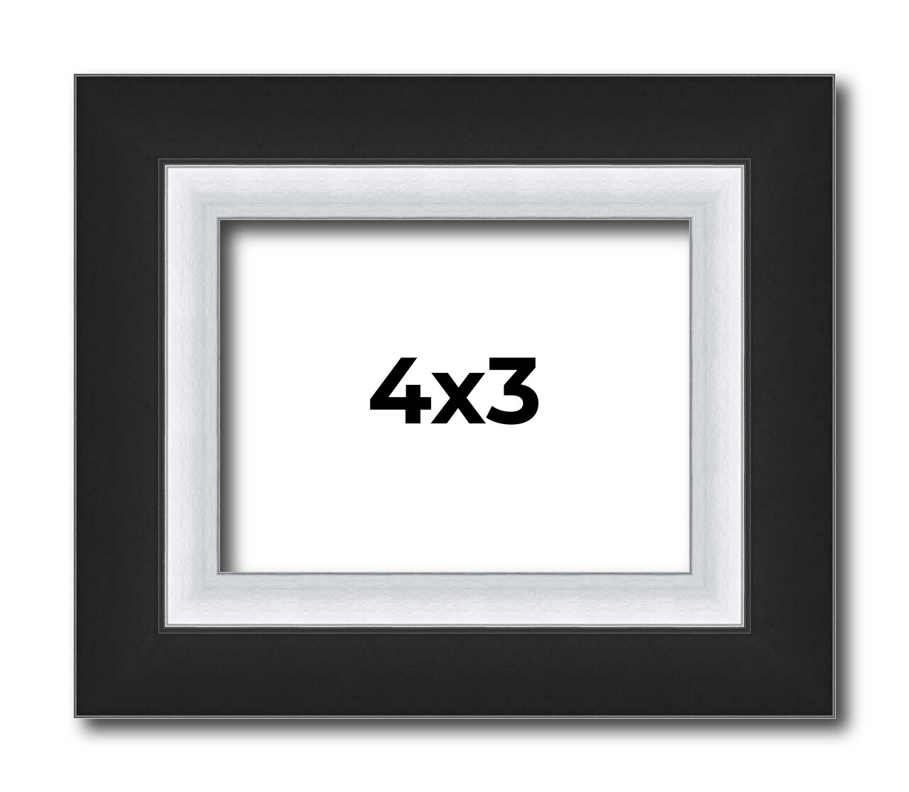 Photo Size Flat Silver Picture Frame - UV Acrylic, Foam Board Backing, Hanging Hardware